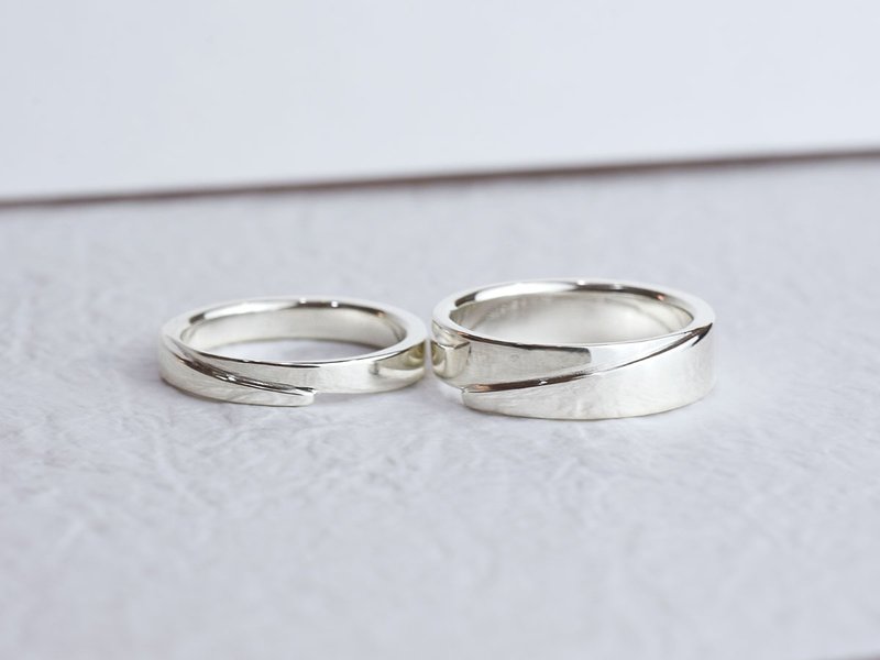 [Engraving] Hug | Couple rings sterling silver ring 925 sterling silver handmade silver jewelry lover gift - Couples' Rings - Sterling Silver Silver