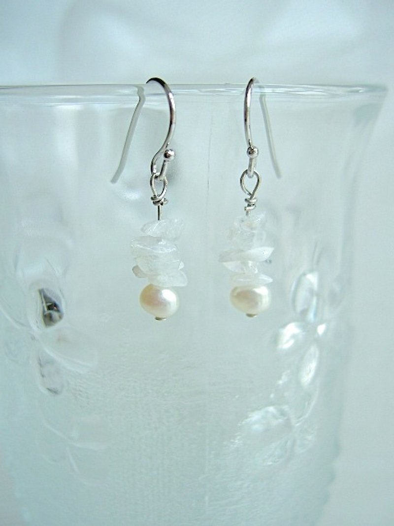 White pearl earrings - Earrings & Clip-ons - Gemstone White