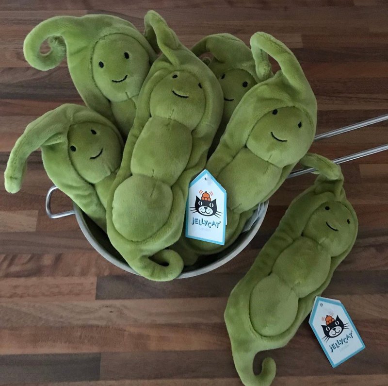 Jellycat Vivacious Vegetable Pea 迷人豌豆 約17公分 - 公仔/玩偶 - 聚酯纖維 綠色