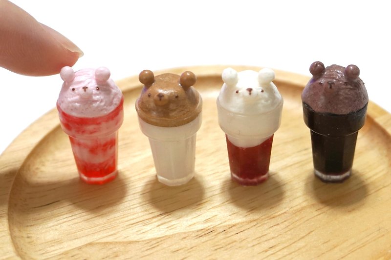 HealingKuma Collection Healing Bear Drink Small Ornament | Simulation Mini Food Key - Charms - Resin Multicolor