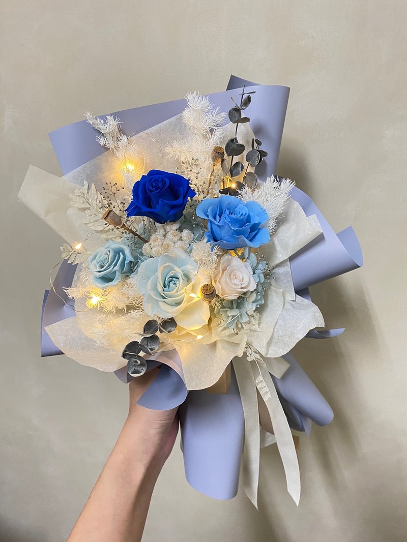 【About flower art│Eternal life bouquet of stars】Eternal life bouquet Valentine's Day gift - ช่อดอกไม้แห้ง - พืช/ดอกไม้ สีน้ำเงิน