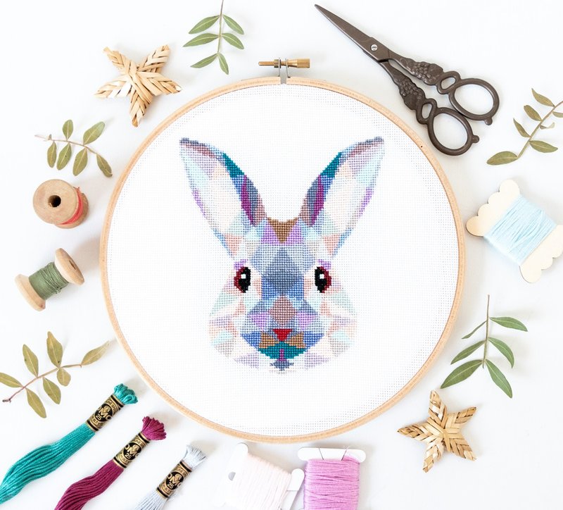 Rabbit Cross Stitch PDF Pattern 十字繡 - 編織/刺繡/羊毛氈/縫紉 - 其他材質 