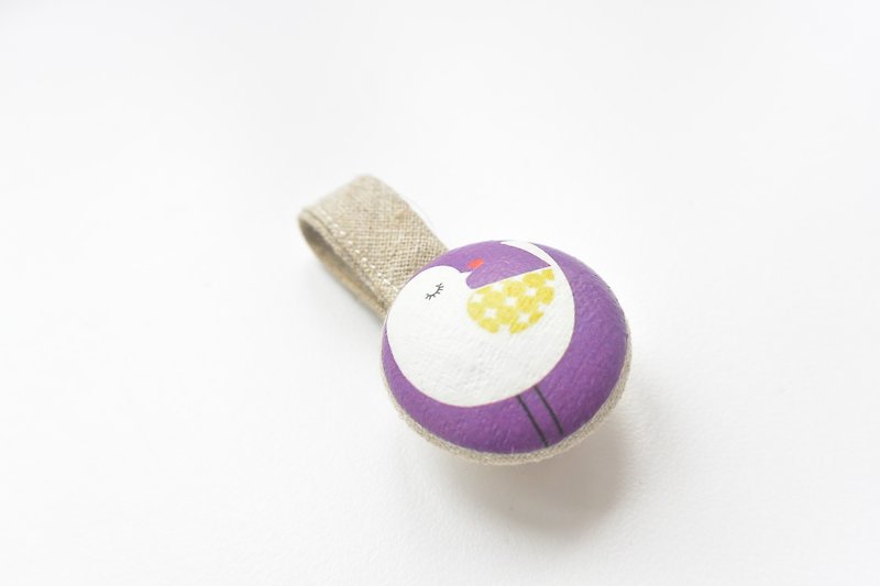 手感布包釦集線器 - Bird - 捲線器/電線收納 - 其他材質 紫色