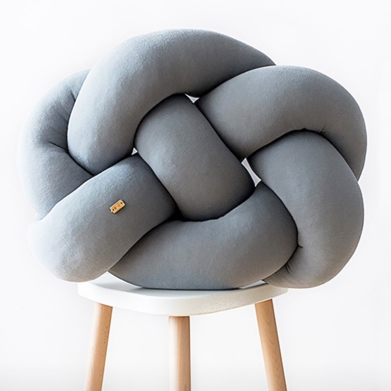 Knot Cushion 纏繞抱枕 | 胖胖款質感灰   喬遷禮物 - 枕頭/抱枕 - 棉．麻 灰色