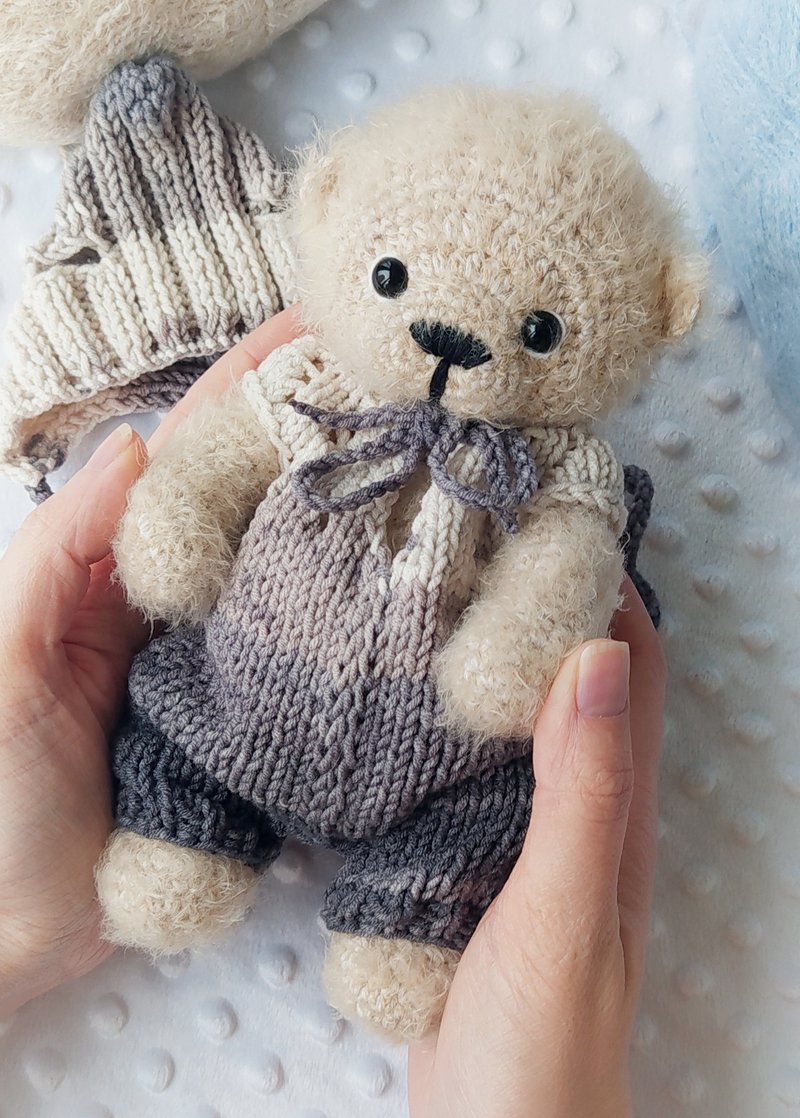 OOAK Collectable Teddy Bear 7,6 inches/ Plush teddy bear/ Artist plush animal - 寶寶/兒童玩具/玩偶 - 羊毛 