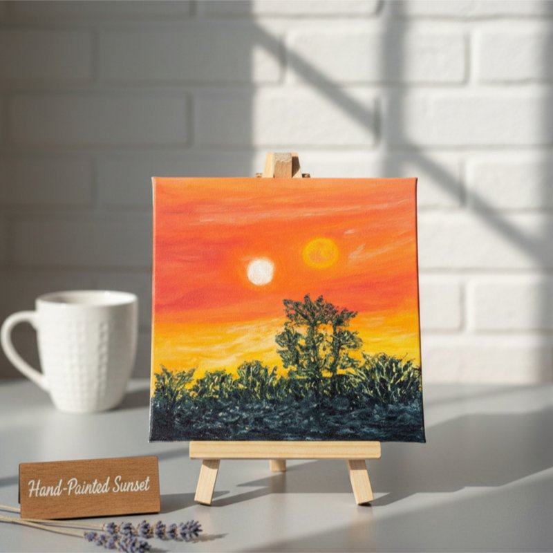 【客製手繪畫卡】| 含擺架 | 照片客製| 背面可寫字 | 油性粉彩 - 卡片/明信片 - 紙 多色