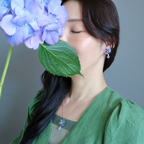 新年の贈り物 雨輝紫露の紫陽花ネックレス季節限定jyushi-no-onna｜項鍊人氣榜 ネックレス・ペンダント
