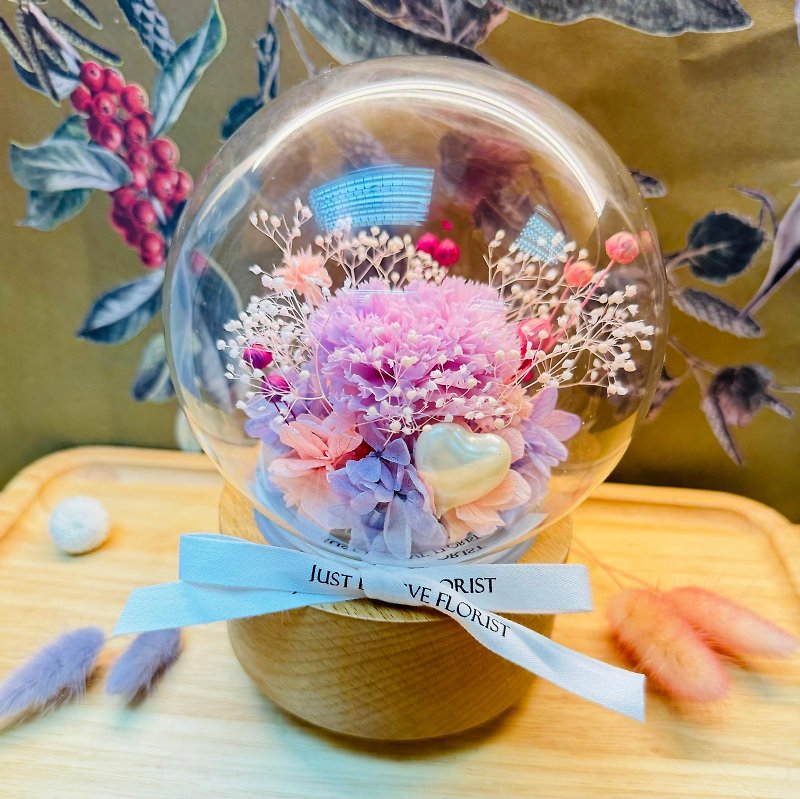 Preserved Carnation Music Box - ช่อดอกไม้แห้ง - พืช/ดอกไม้ สึชมพู