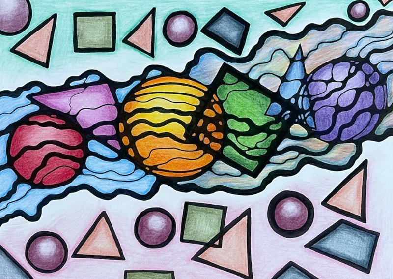 Abundance river. Modern art, freehand drawing. - 壁貼/牆壁裝飾 - 紙 