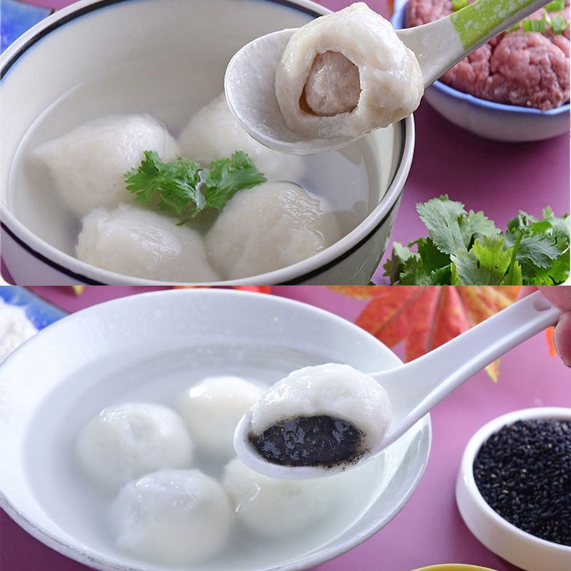 [Jiuru Store] Classic Tangyuan 2-piece set (choose 1 box of fresh meat glutinous rice balls + sweet glutinous rice balls) - Snacks - Other Materials 