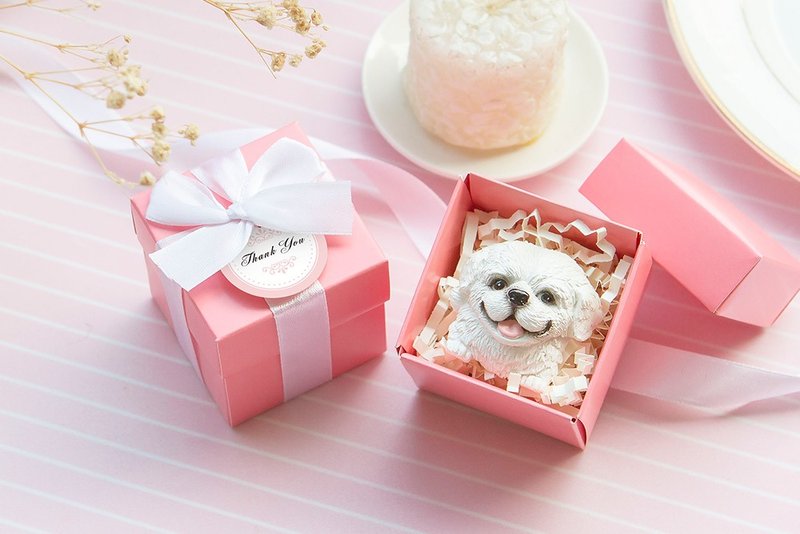 PINK boxed big head puppy magnet coffret creative stationery surprise lottery wedding gift - แม็กเน็ต - วัสดุอื่นๆ สึชมพู