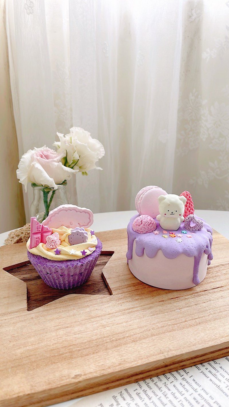 【Baking Gypsum】Bear Macaron Cream Glazed Cake - Fragrances - Other Materials 
