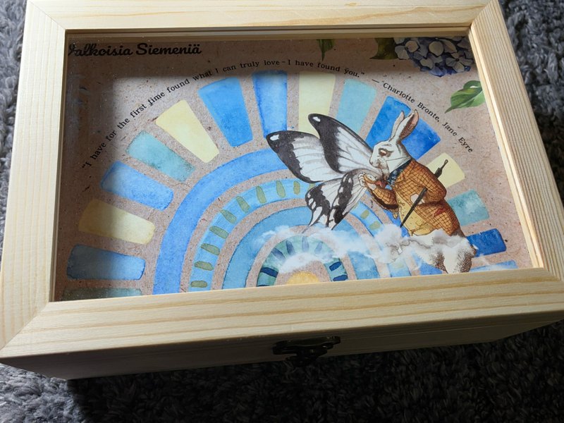 Painted Rainbow photo frame with glass wooden box - กรอบรูป - ไม้ 