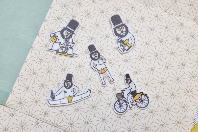 | Waterproof Stickers | Daily Life of Lion Lion Baron - Stickers - Paper Yellow