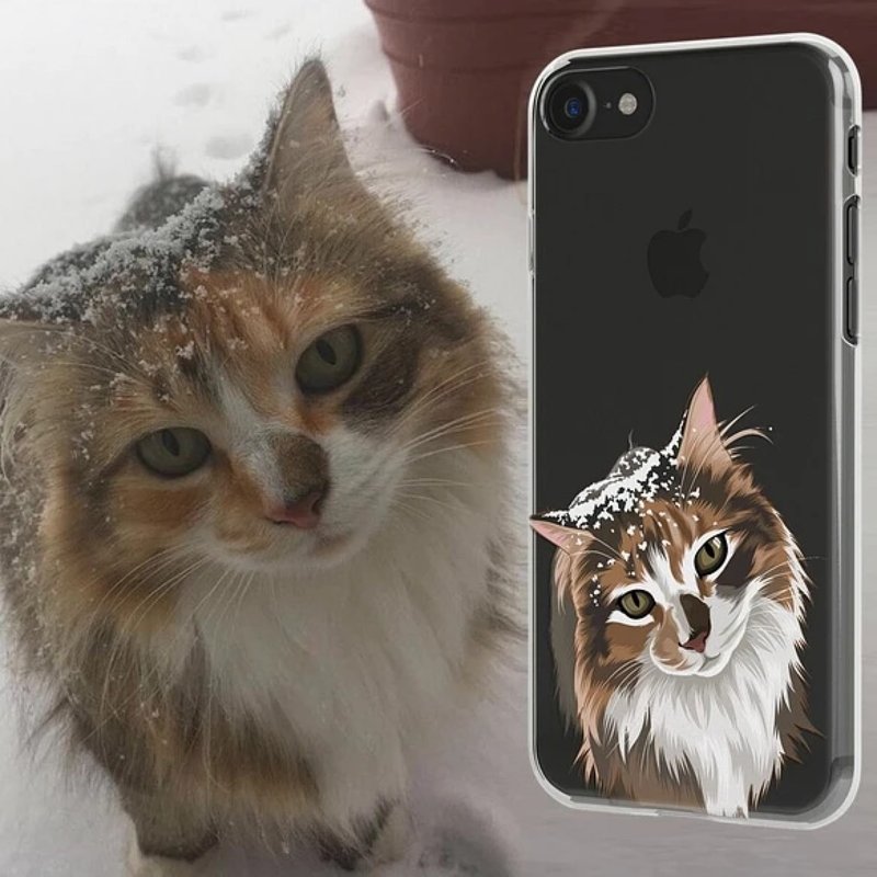 個性化手工寵物自畫像手機殼 客製化手繪iPhone手機殼毛孩子肖像 - 手機殼/手機套 - 其他材質 多色