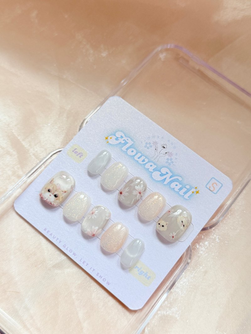 【客製】手工穿戴甲 | 櫻花小貓 | No.S15 - 指甲油/指甲貼 - 其他材質 多色