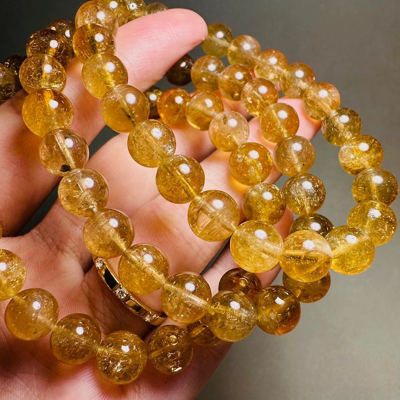 Natural yellow tourmaline bracelet - Bracelets - Crystal Yellow