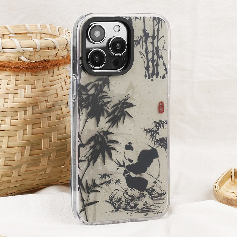 Vintage Panda Bamboo iPhone Case - เคส/ซองมือถือ - วัสดุอื่นๆ 