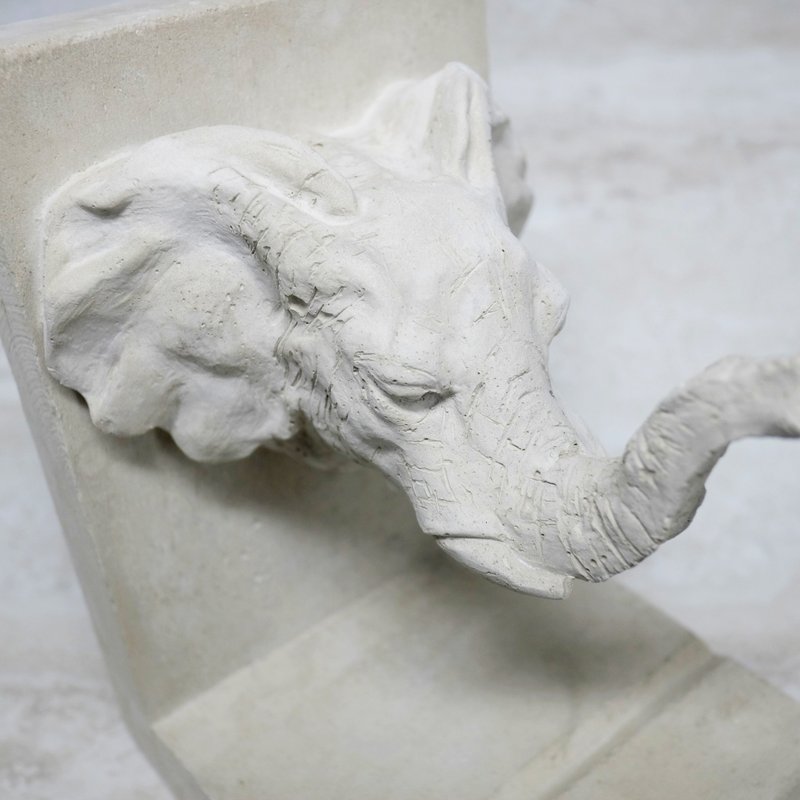 Cement 。Bookends- Scented Fragrance Stone Diffuser。『Elephant』 - Other - Cement Gray