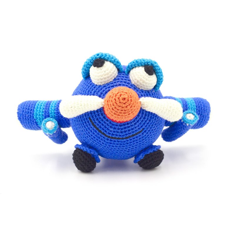 Blue airplane toy, stuffed airplane, crochet jet plane, amigurumi airplane - Kids' Toys - Other Materials 