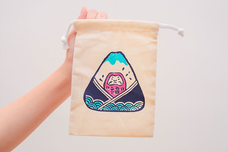 Hand-printed Japanese-style small blessing bag / carry-in pocket - Other - Cotton & Hemp Multicolor