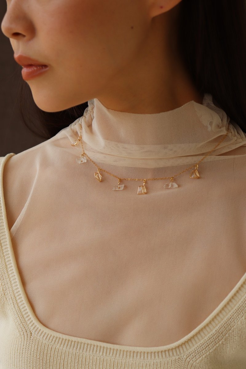 2021 Galaxy Necklace / GF Necklace Short Chain Crystal Resin Handmade Resin Office Wear Jewelry - สร้อยคอ - เรซิน ขาว