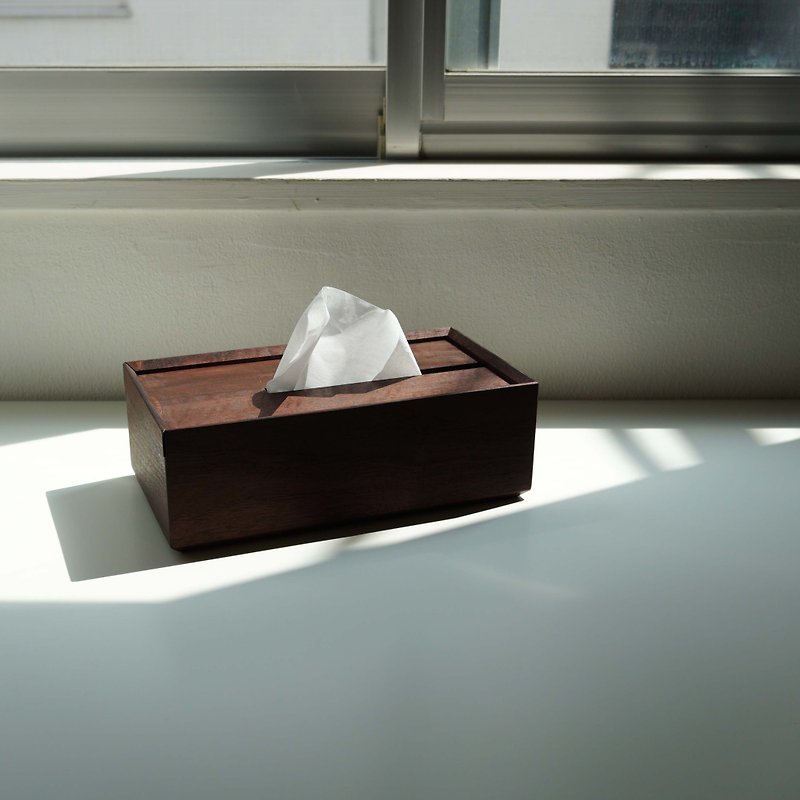 核桃木面紙盒 - 面紙盒 - 木頭 咖啡色