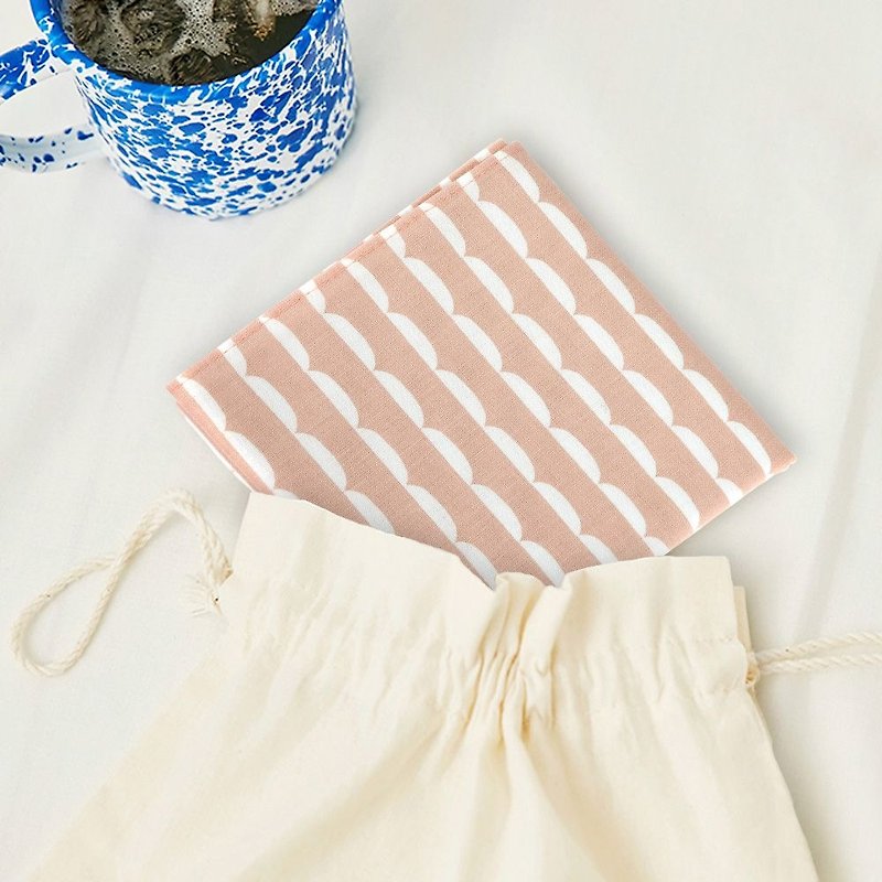 Nordic wind cotton handkerchief - 59 rowing boat ripples, E2D10058 - Handkerchiefs & Pocket Squares - Cotton & Hemp Pink