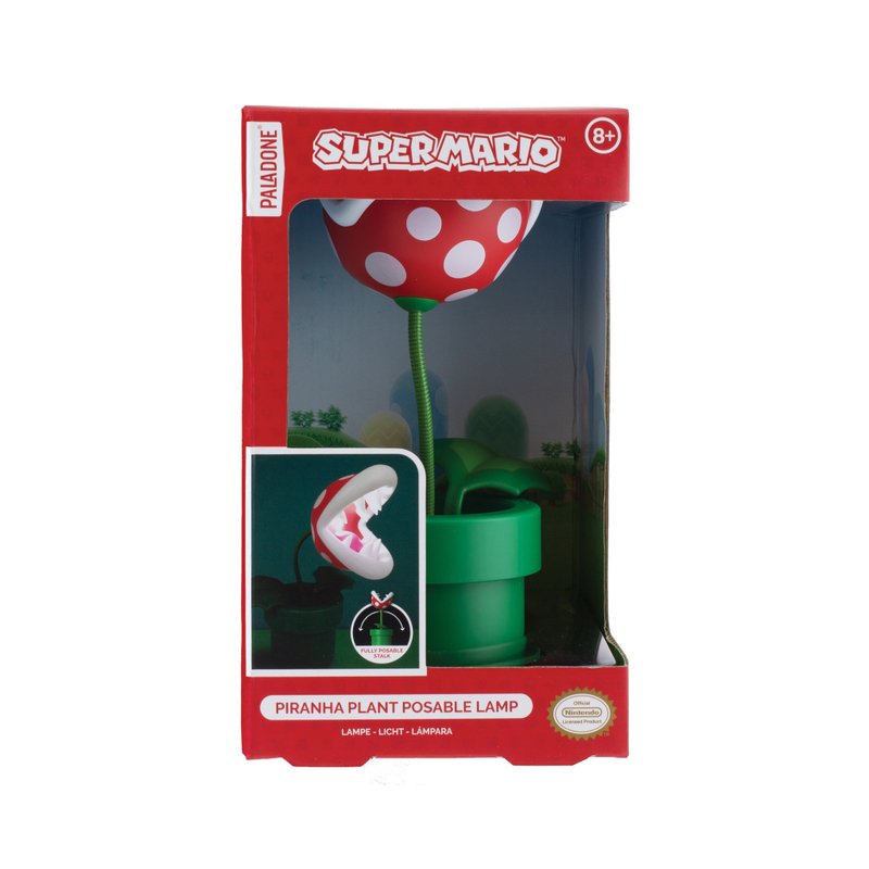 Officially Licensed Nintendo XS Piranha Plant Posable Lamp - Lighting - Plastic Multicolor