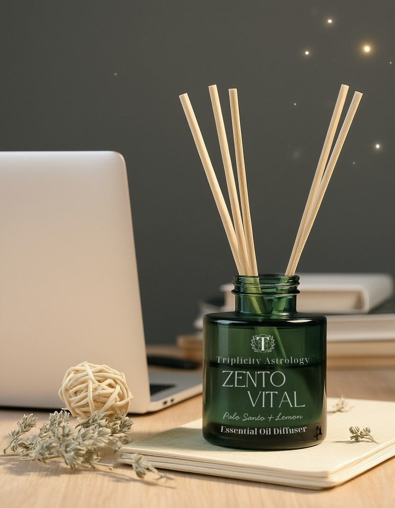 天然聖木精油藤枝香薰擴香瓶 Zento Vital 在喧囂中專注 - 香氛/精油/擴香 - 精油 綠色