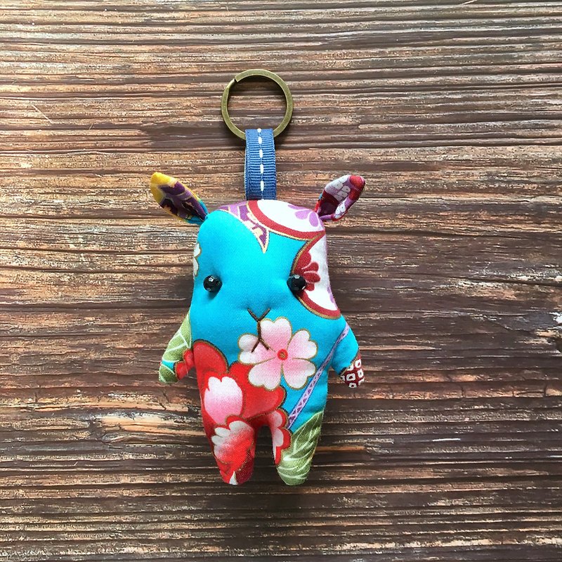 +Japanese style flower bronzing+fawn key ring - Charms - Cotton & Hemp Multicolor