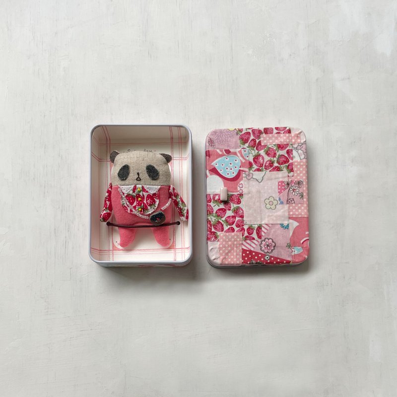 Weekly vintage Panda/Saturday/Pink/Boxed Panda/Christmas gift - ตุ๊กตา - ผ้าฝ้าย/ผ้าลินิน สึชมพู