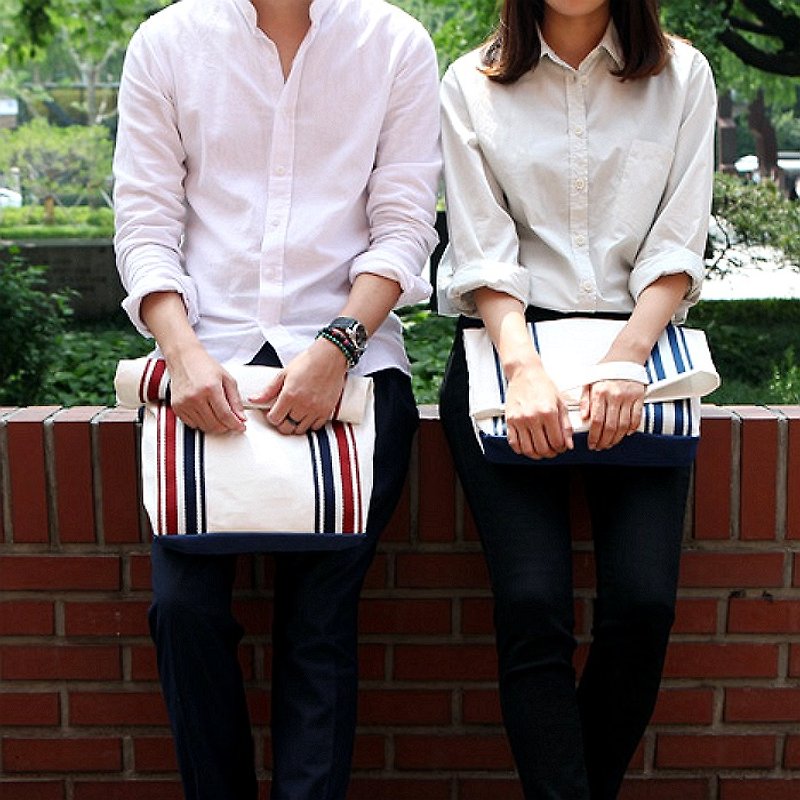 Korea ithinkso 2 bag PAPER 2 WAY BAG Leisure Canvas Handbag - Clutch Bags - Cotton & Hemp 