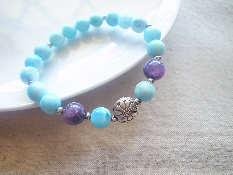ORLI Jewelry Natural La Lima Bracelet Sea Pattern Larimar - Bracelets - Gemstone Blue