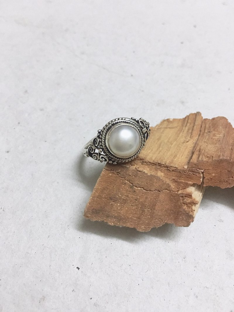 3 Pieces Pearl Finger Ring Handmade in Nepal 92.5% Silver - แหวนทั่วไป - ไข่มุก 