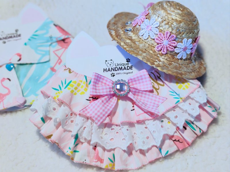 Summer Aloha 夏老威恤衫造型頸飾 寵物 貓犬 狗狗 頸項 collar - 寵物衫 - 棉．麻 紅色