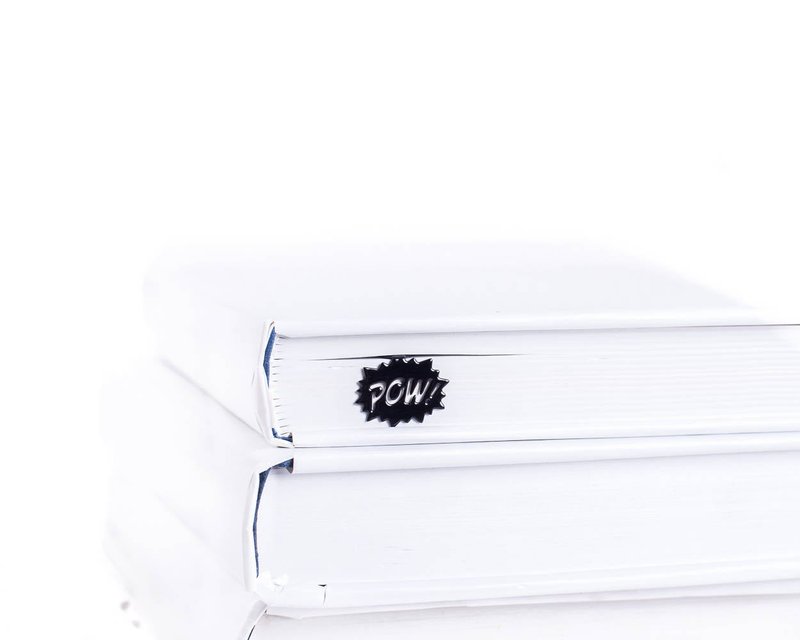 Metal Book Bookmark Speech Bubble Pow / Comic style Present for book lover // - 書籤 - 其他金屬 黑色