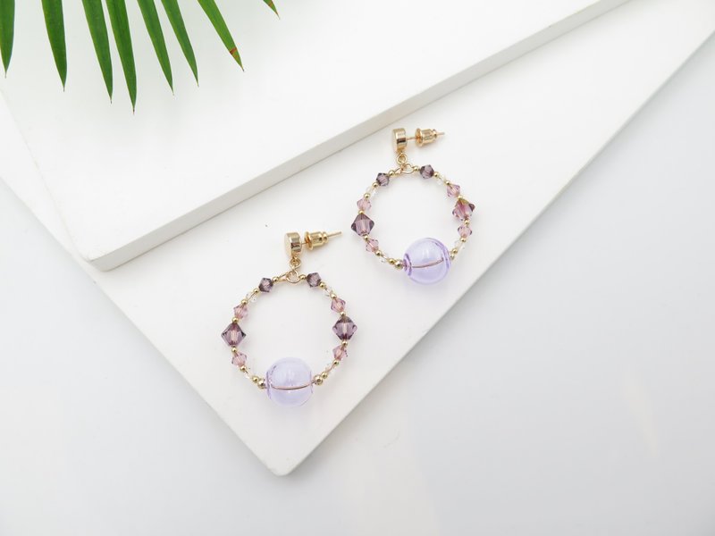 COLE COOL Bubble earrings purple Glass Earrings - ต่างหู - แก้ว สีม่วง