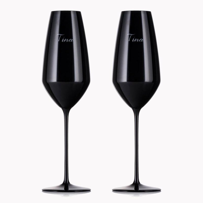 (One pair price) 300cc ROGASKA Connoisseur Taste- Champagne Pair Blind Drinking Glass - Bar Glasses & Drinkware - Glass Black