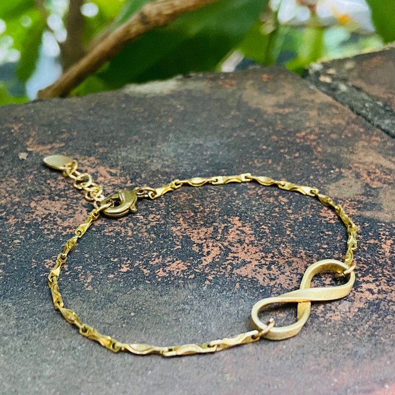 黃銅 無限 手鍊 腳鍊 可客製姓名 S214 - 手鍊/手環 - 銅/黃銅 金色