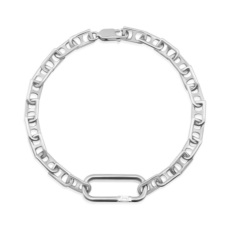 Gavin sterling silver bracelet with zirconia - Bracelets - Sterling Silver Silver