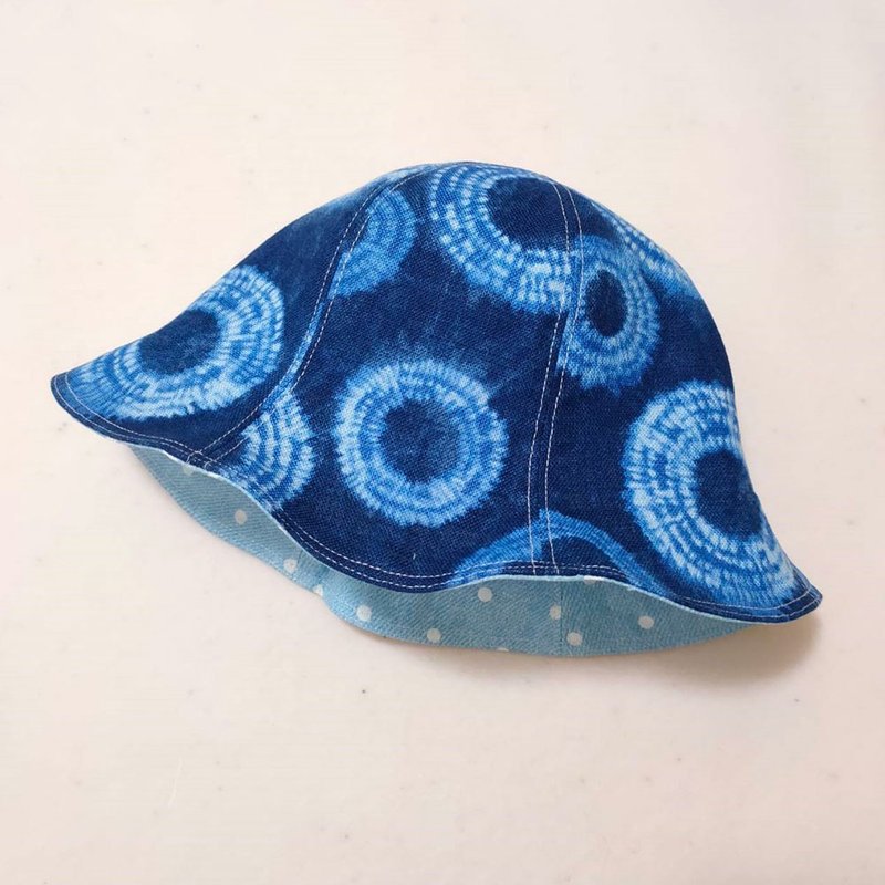 Blue geometric figure-six-piece sun hat / baby hat / fisherman hat - Baby Hats & Headbands - Cotton & Hemp Blue