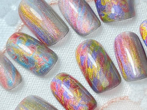 LOVE NAIL 穿戴甲/穿衫甲/手工繪製/貓眼萬花筒