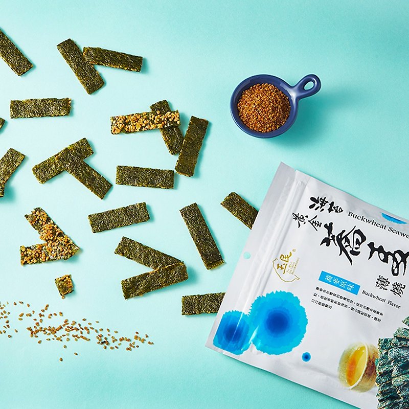 【首選x搶著吃】黃金蕎麥海苔(原味) - 零食/點心 - 新鮮食材 藍色