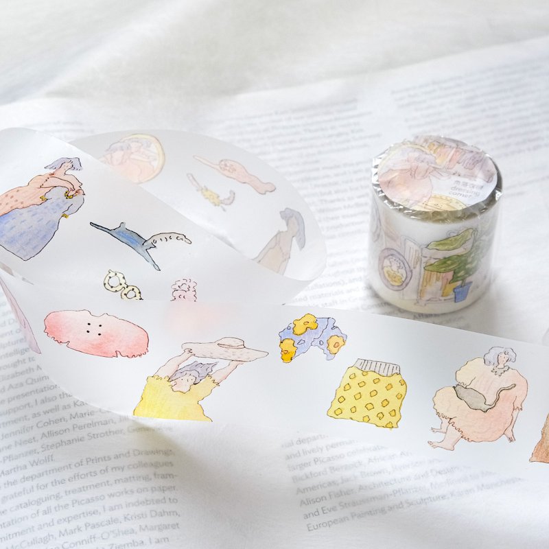 PET Tape - Dressing Corner | Masking Tape | Journaling | Planner Tape | dodolulu - มาสกิ้งเทป - กระดาษ สึชมพู