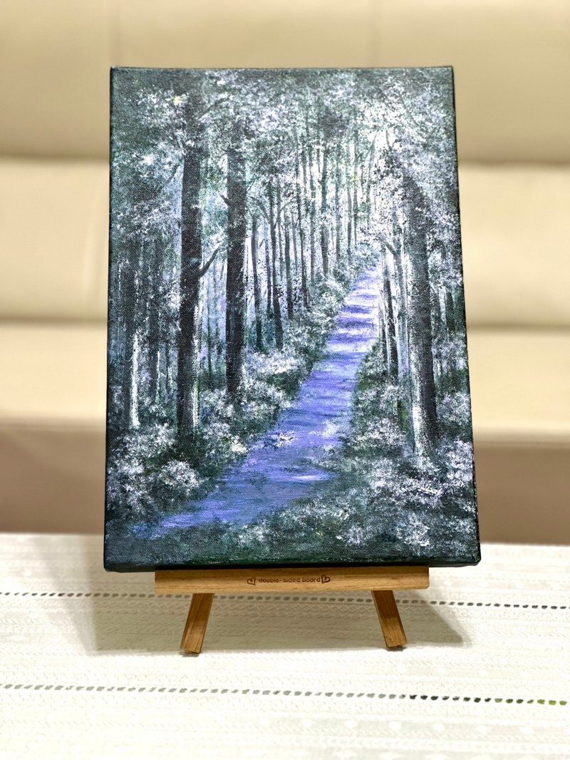 [Green Light Forest] Frameless painting/hanging painting/ Acrylic painting/landscape painting/healing painting/original hand-painted painting - โปสเตอร์ - อะคริลิค 