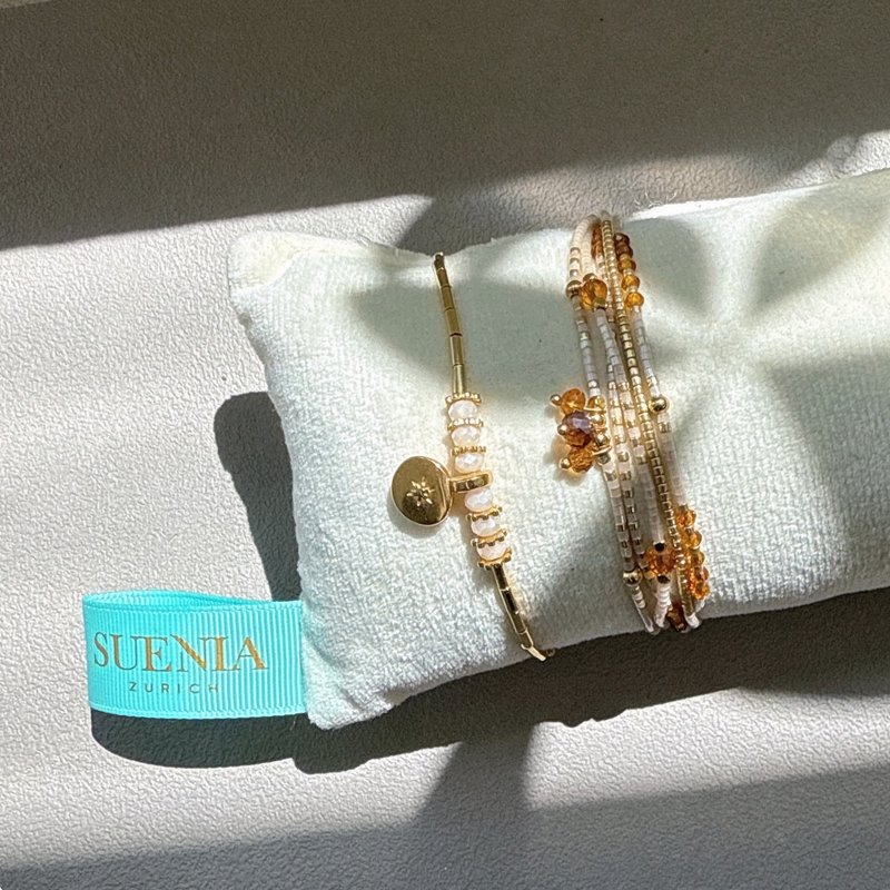 【Pinkoi 線下活動預購商品】銀河星光 精品雙圈手鍊組合 滿額贈 - 手鍊/手環 - 其他金屬 金色