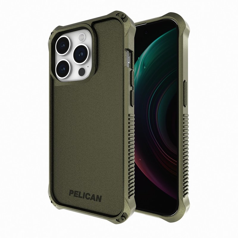 American Pelican iPhone 15 series anti-fall and antibacterial protective case defender-Military Green MagSafe - เคส/ซองมือถือ - วัสดุอื่นๆ 