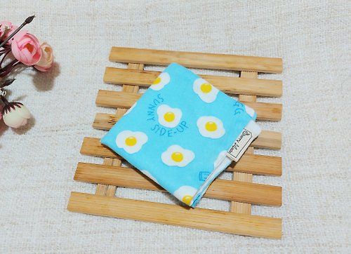cherrymade 純棉紗布手帕/口水巾/小方巾-美味荷包蛋