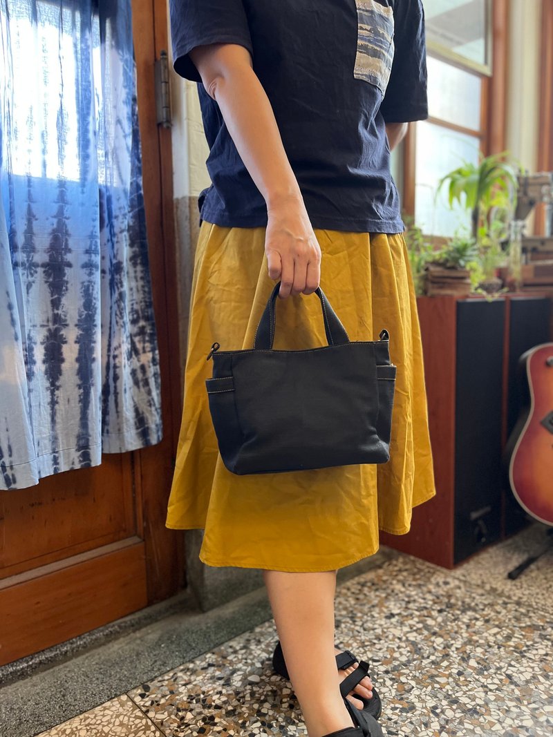 側背包 小方包 手提袋 - 手提包/手提袋 - 棉．麻 黑色